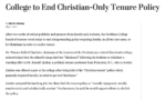1977 May 7, The Washington Post, "College to End Christian-Only Tenure Policy," following the Linden Affair.